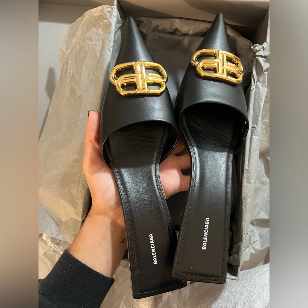 BALENCIAGA Knife BB Mule 40mm square black - Picture 6 of 9